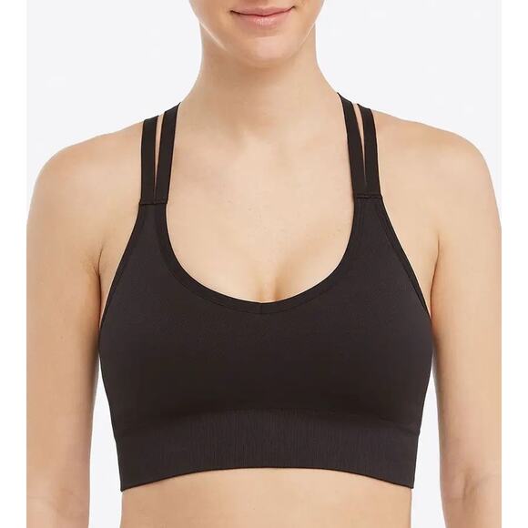 SPANX Other - NWT Spanx black low impact athletic sport bra built-in cup liner size M comfort
